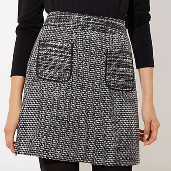 LOFT Dresses & Skirts - LOFT Black Tweed Pocket Skirt NEW WITH TAGS